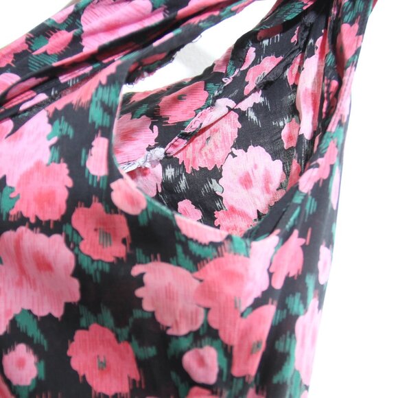 Jerry Gilden Spectator Vintage Floral Midi Dress Drop Waist Sleeveless Pink 1960 - Picture 7 of 15